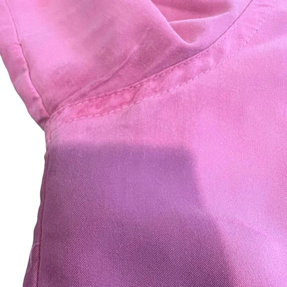 Liz Claiborne First Issue Pink Button Up Shirt Large Collared Front Pockets Top - Picture 9 of 9